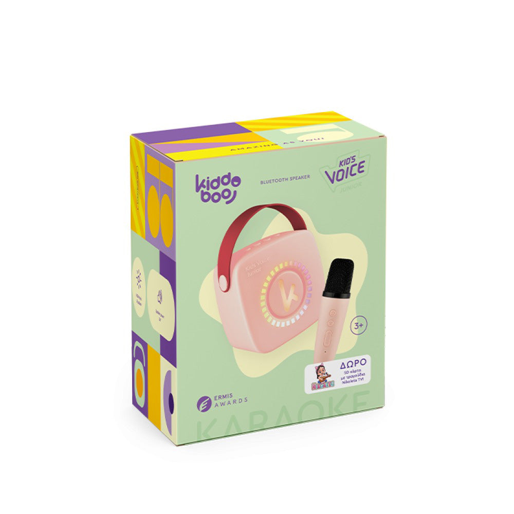 Kiddoboo Mini Karaoke Speaker & Microphone – Ροζ (NikoletaTV Edition)