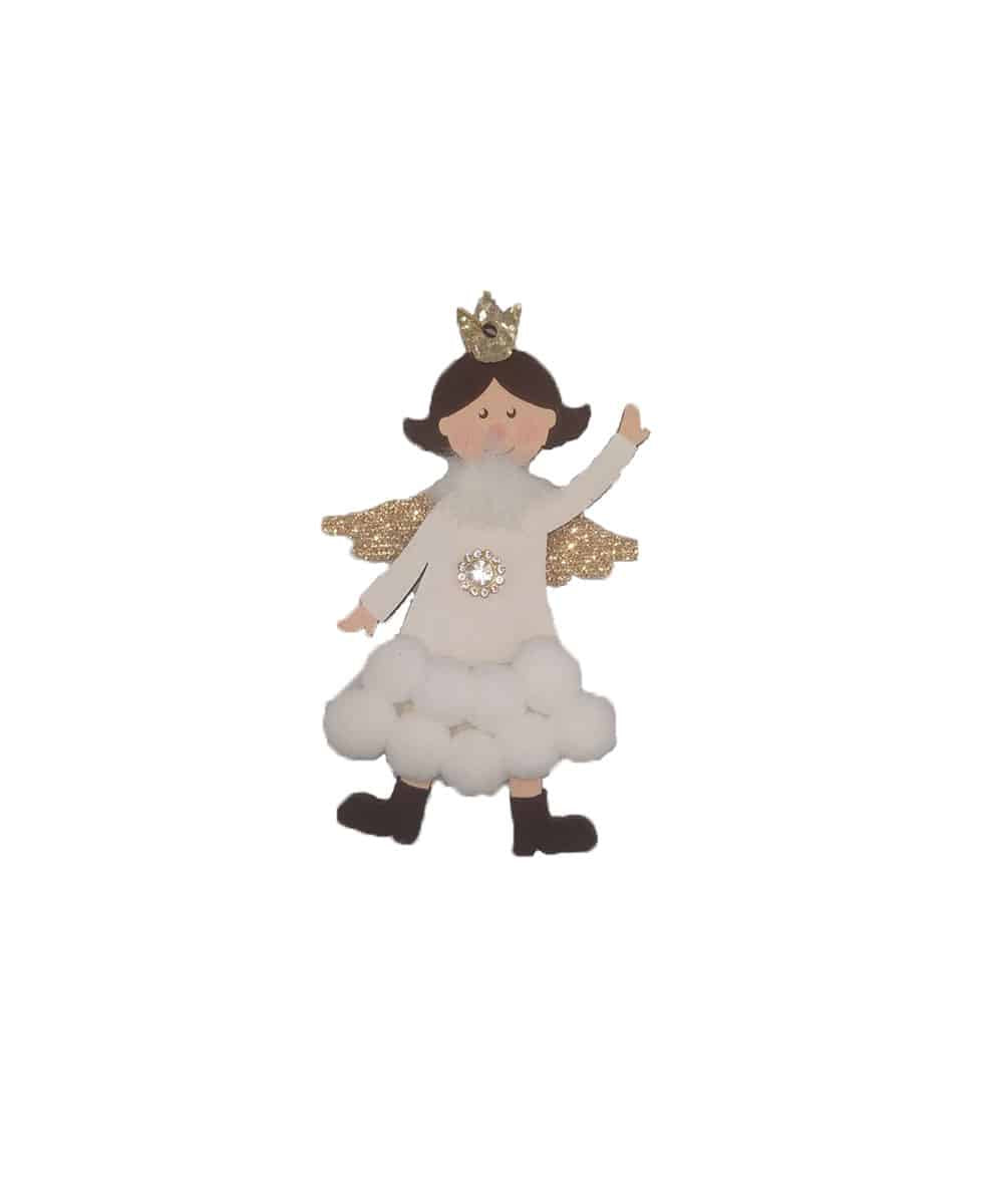 Διακοσμητικες Ξυλινες Νεραιδες Χριστουγεννιατικες Σε 2 Σχεδια 14 Εκ