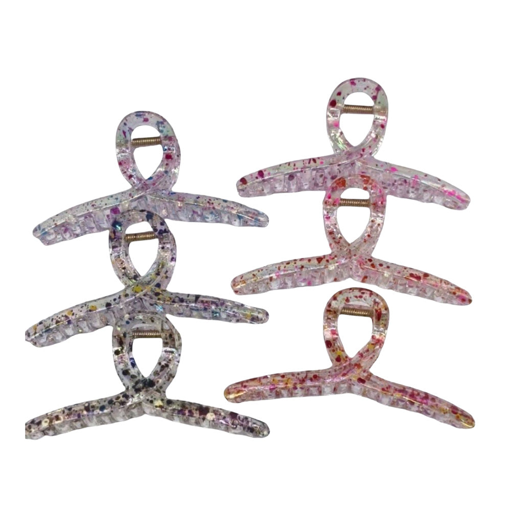 Κλάμερ Διάφανο Πιτσιλωτό 10 εκ 6 Χρώματα - 1 Τμχ