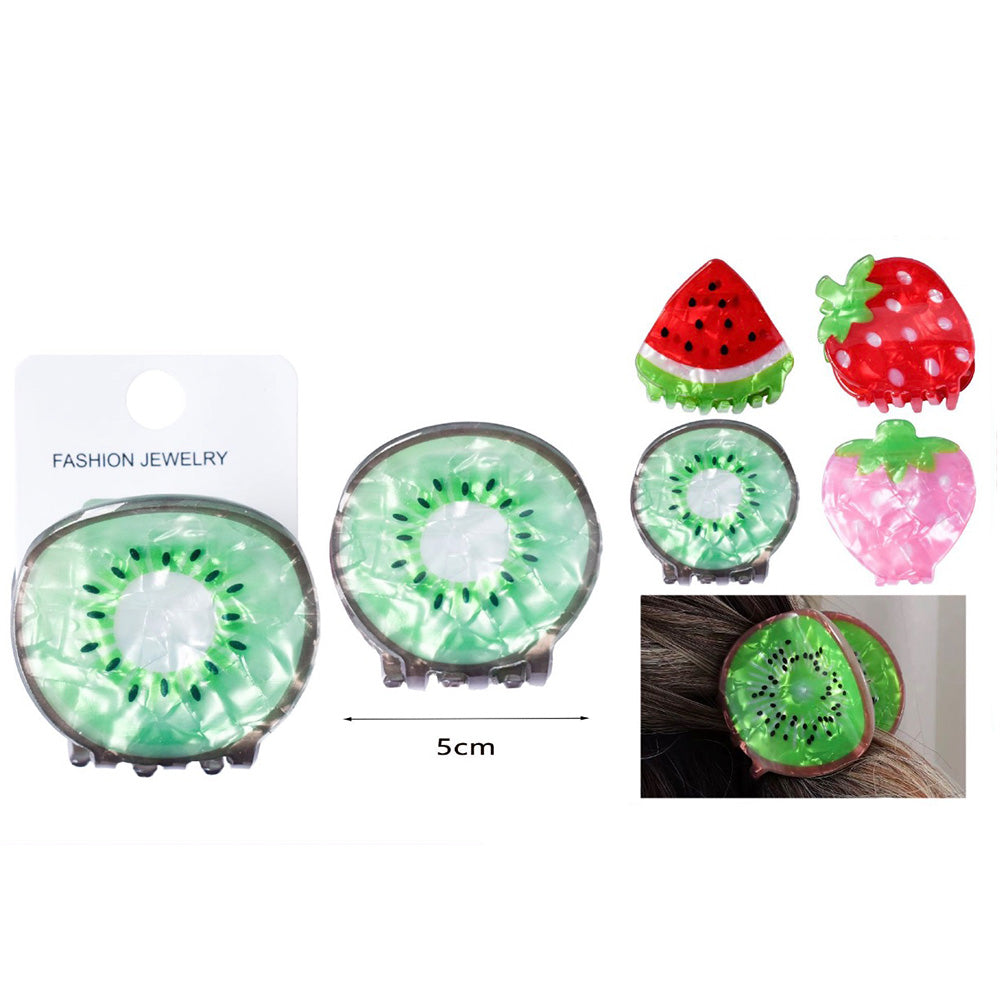 Κλάμερ Μαλλιών Φρούτο 5cm – Hair Clip σε Σχέδιο Καρπούζι, Φράουλα ή Ακτινίδιο (1 Τμχ)