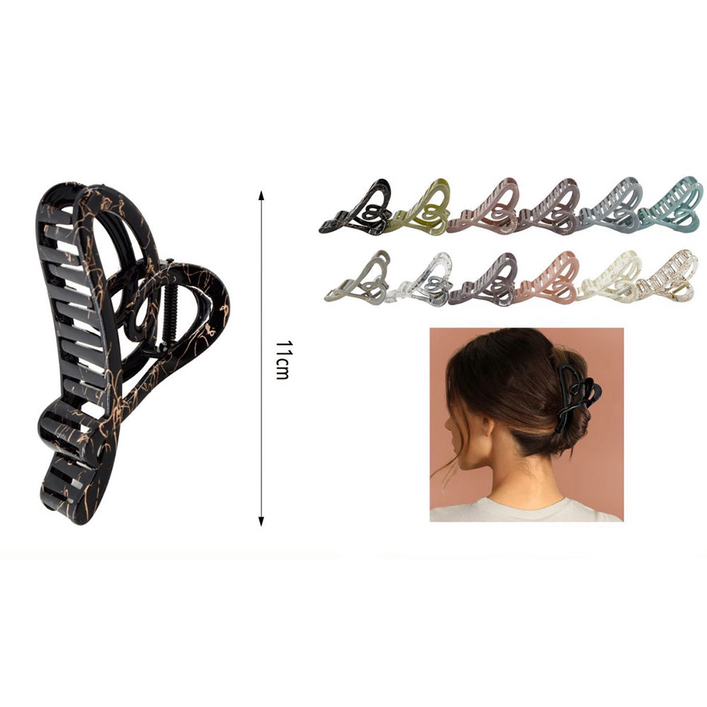 Κλάμερ Μαλλιών Καρδιά 11 εκ 12 Χρώματα - 1 Τμχ