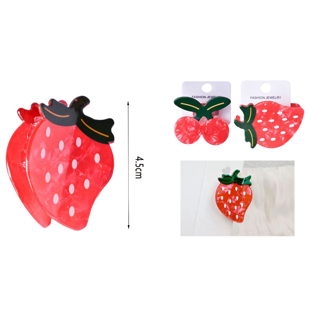 Κλάμερ Μαλλιών Κερασάκι ή Φράουλα 4,5 εκ - 1 Τμχ