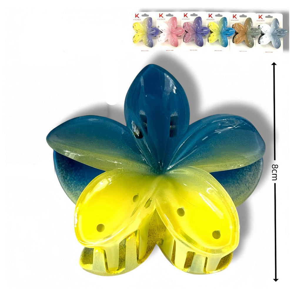 Κλάμερ Μαλλιών Λουλούδι Δίχρωμα Παστέλ 8 εκ 6 Χρώματα - 1 Τμχ