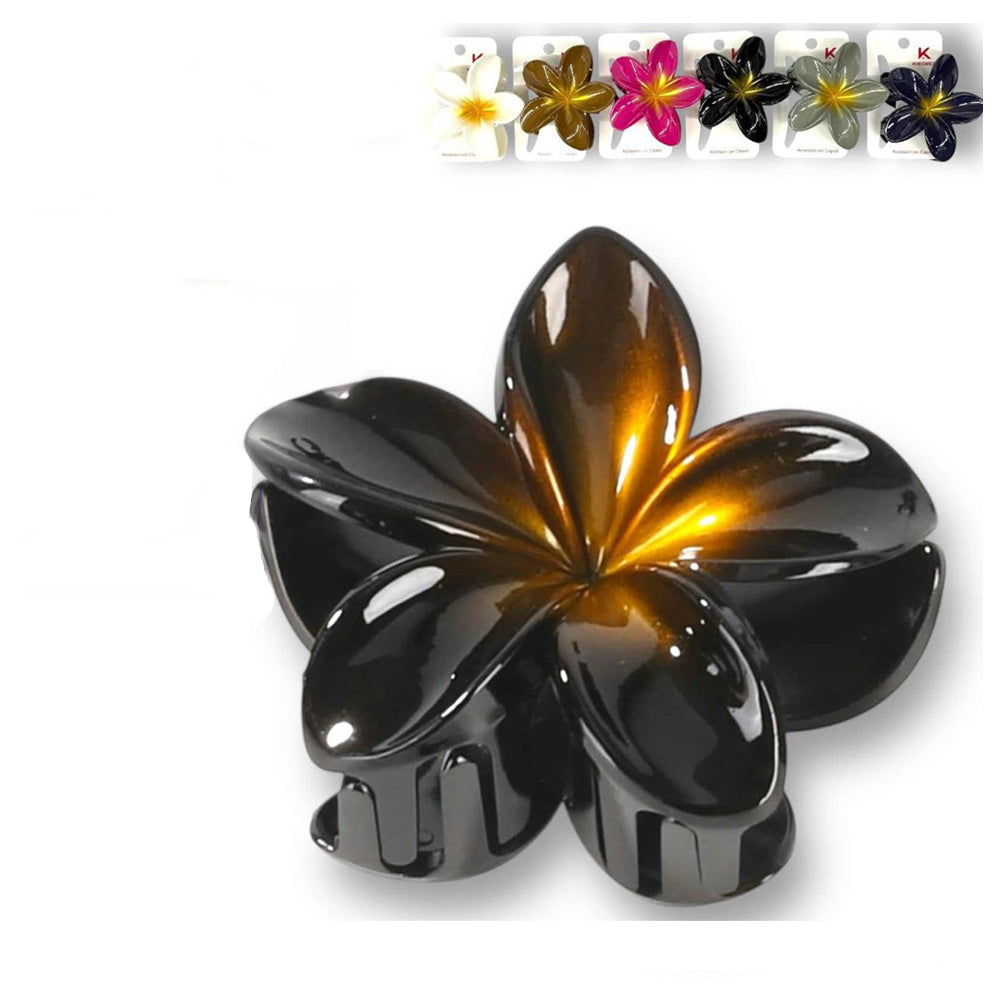 Κλάμερ Μαλλιών Λουλούδι Με Χρυσό Glitter 8 εκ 6 Χρώματα - 1 Τμχ