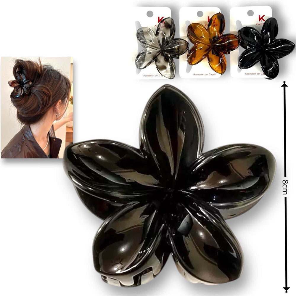 Κλάμερ Μαλλιών Λουλούδι 8 εκ 3 Χρώματα - 1 Τμχ