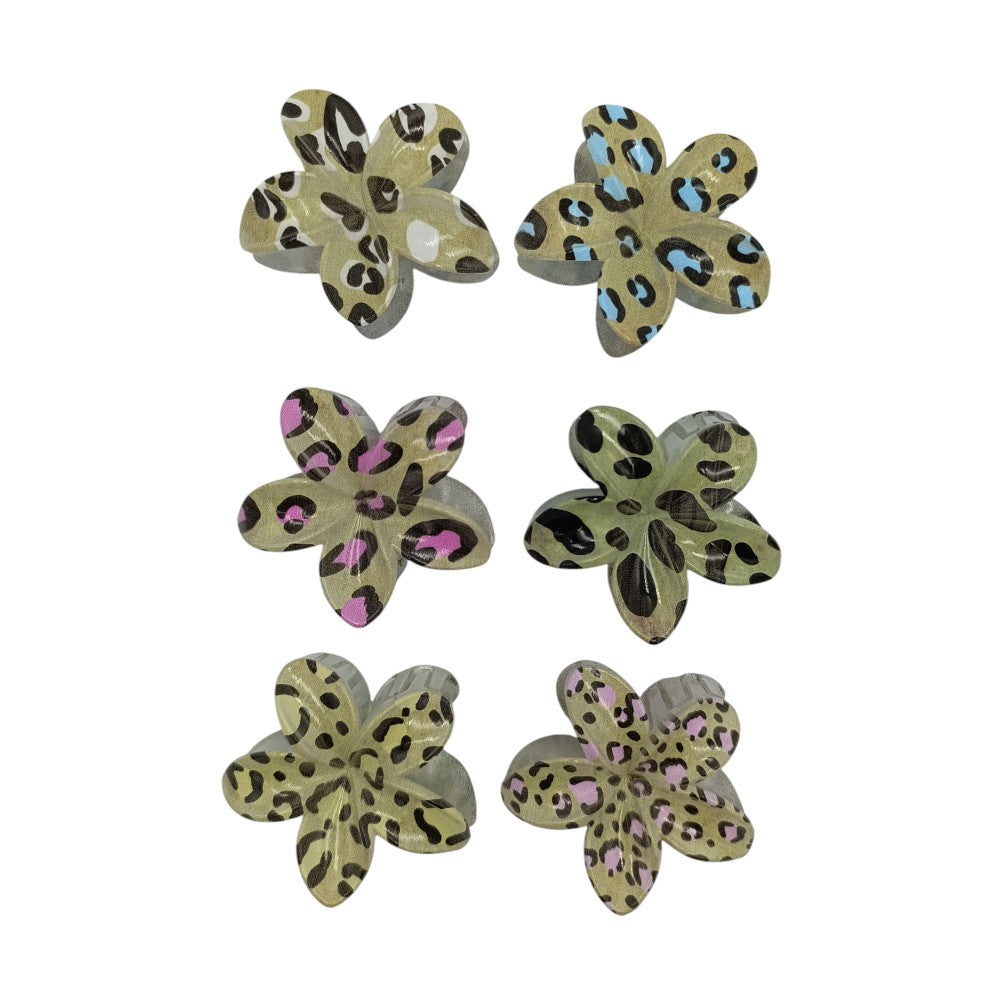 Κλάμερ Μαλλιών Ορχιδέα Mε Print Λεπτομέρειες 7 εκ 6 Χρώματα - 1 τμχ