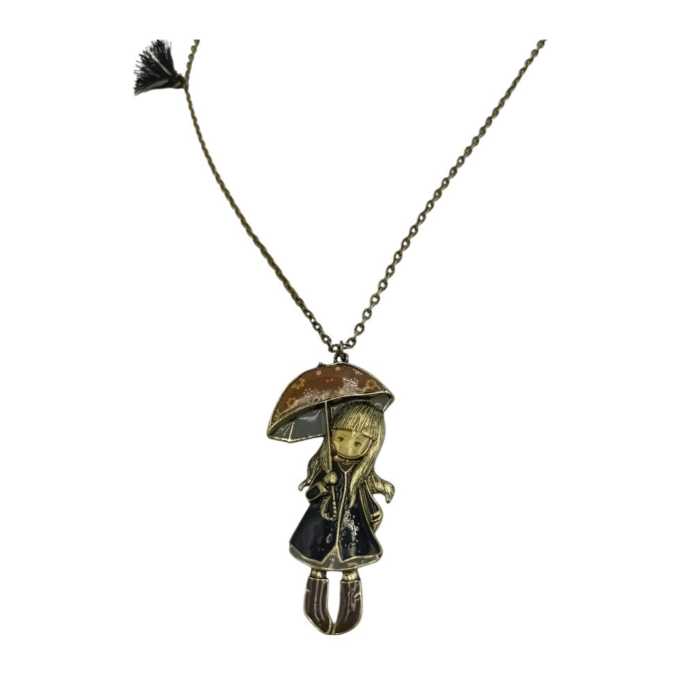 Κολιέ Gorjuss Κοριτσάκι Με Ομπρέλα 2 Χρώματα - 1 Τμχ