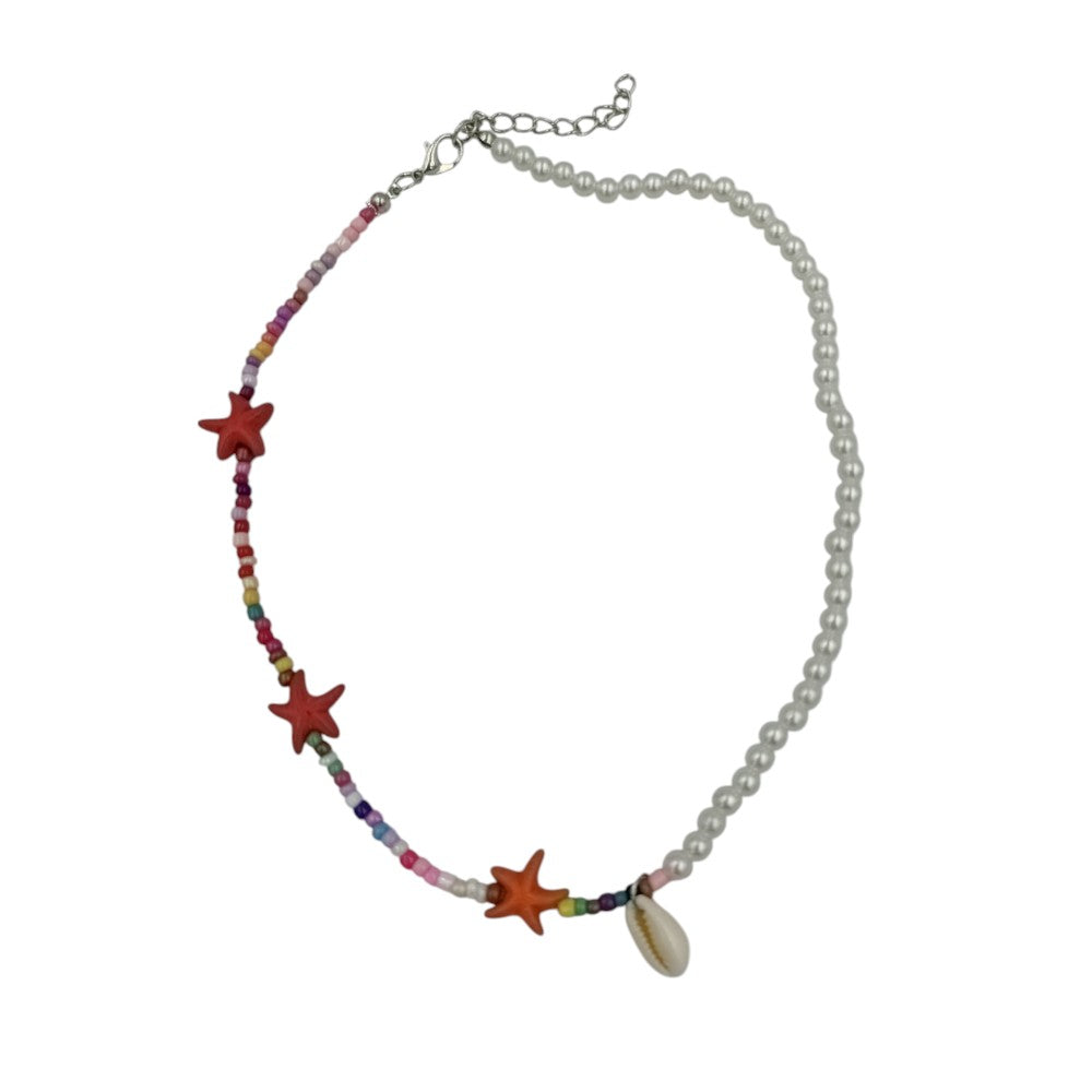 OEMΚολιέ Διακοσμημένο Με Πολύχρωμες Χάντρες & Πέρλες Διάφορα Χρώματα - 1 Τμχpapell.gr