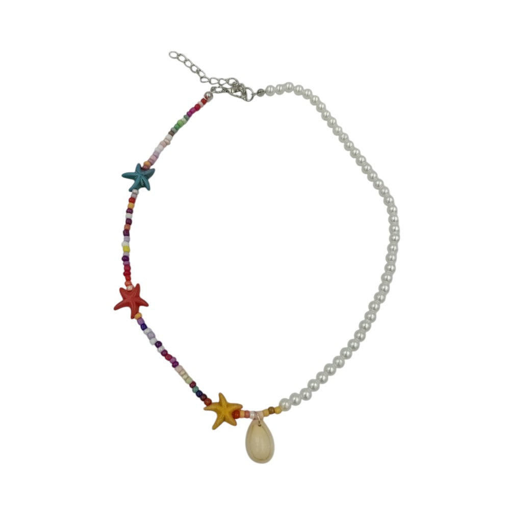 OEMΚολιέ Διακοσμημένο Με Πολύχρωμες Χάντρες & Πέρλες Διάφορα Χρώματα - 1 Τμχpapell.gr