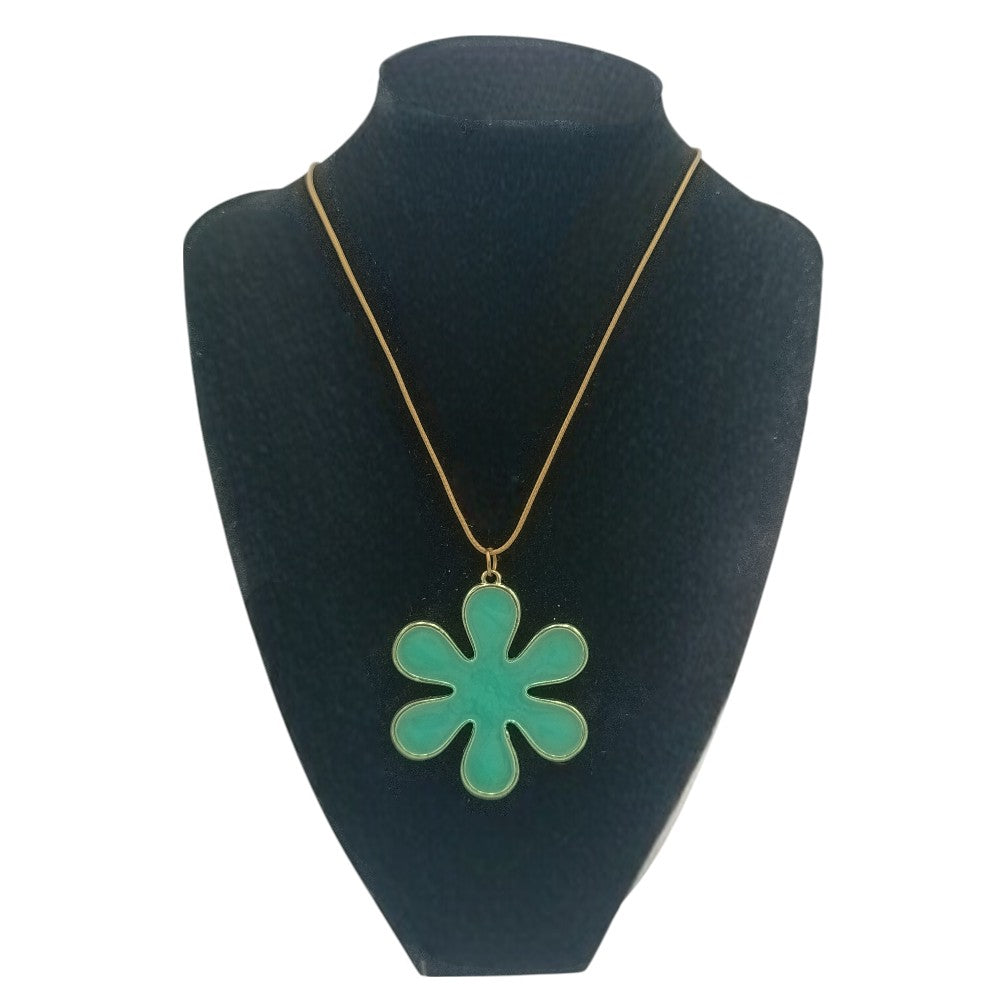 Κολιέ Με Ρυθμιζόμενο Κορδόνι & Κρεμαστό Λουλούδι Βεραμάν 3 Χρώματα - 1 Τμχ