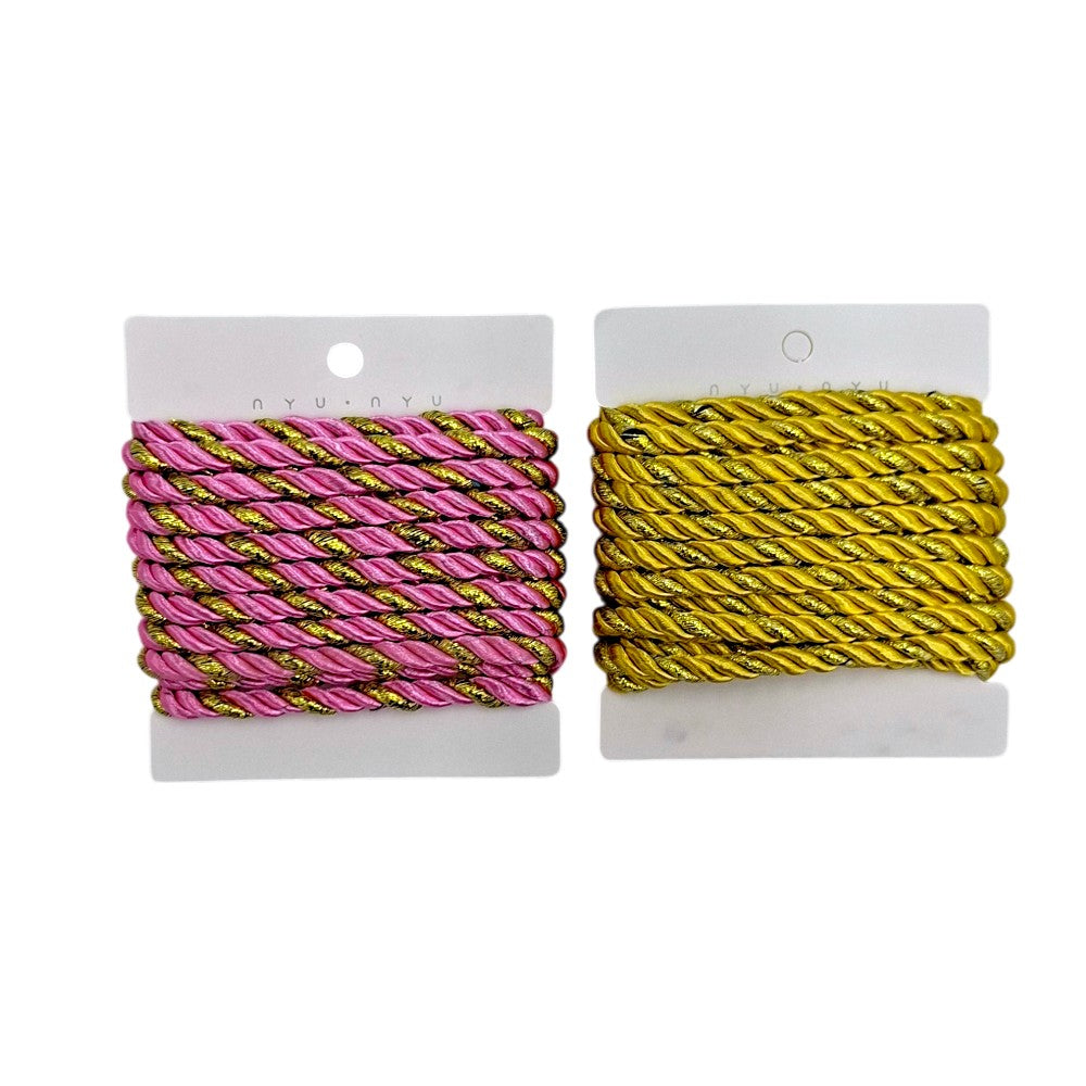 Κορδόνι Χειροτεχνίας Στριφτό με Χρυσή Κλωστή σε 2 Χρώματα - 1 Τμχ