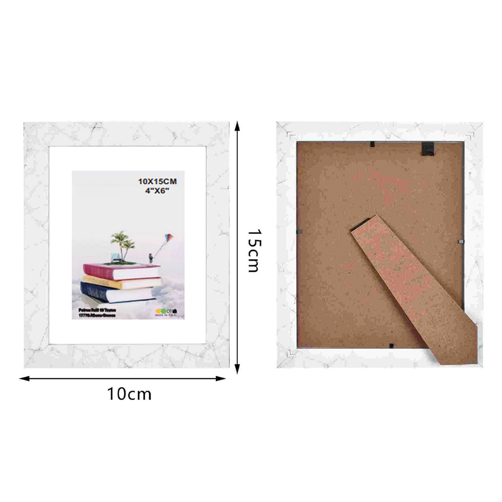 Κορνίζα Φωτογραφίας Λευκή Marble Σχέδιο 10×15 εκ