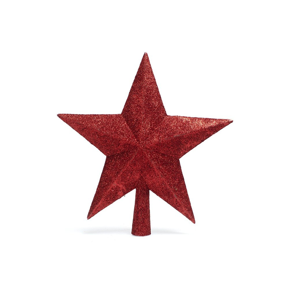 CHRISTAKOPOULOSΚορυφή Δέντρου Αστέρι με Glitter και Στρασάκια Κόκκινη 25εκpapell.gr
