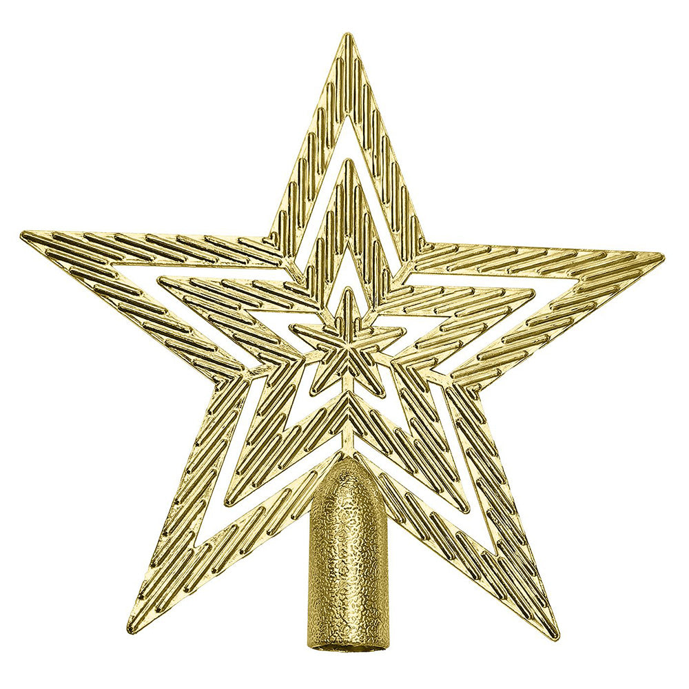 Χριστουγεννιάτικη Κορυφή Δέντρου Άστρο Τριπλό 18εκ 3 Χρώματα - 1τμχ 