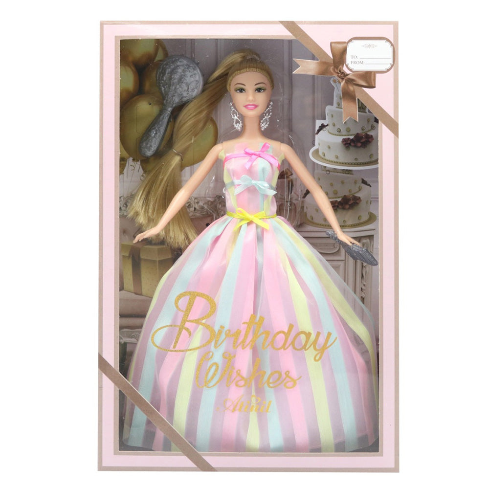 Κούκλα Με Φόρεμα Για Τα Γενέθλια Της 33x22εκ