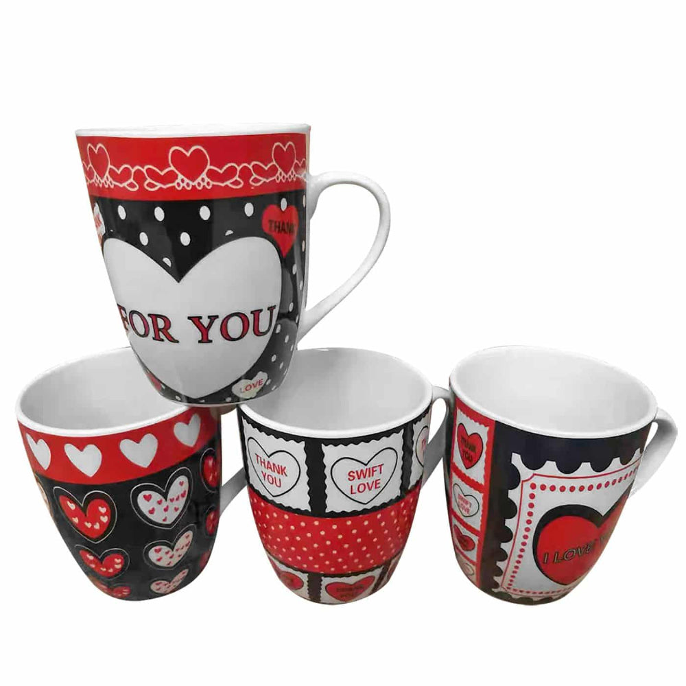 HomieΚούπα Για Καφέ Καρδιές 10.5X8.1εκ 330ml 4 Σχέδια- 1Τμχpapell.gr