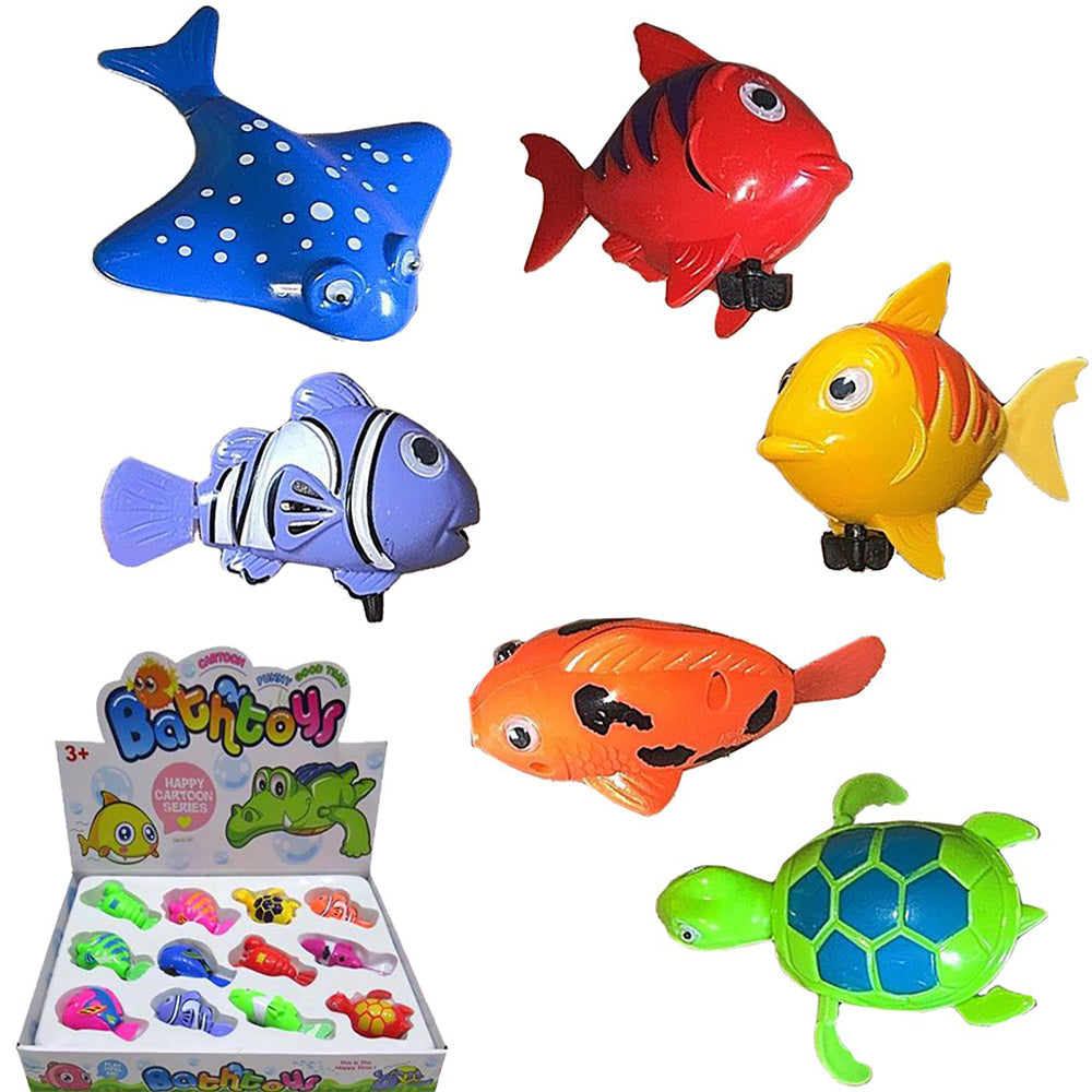 Κουρδιστά Ζωάκια Θαλάσσης με Ματάκια 8,5 εκ 6 Σχέδια - 1 Τμχ