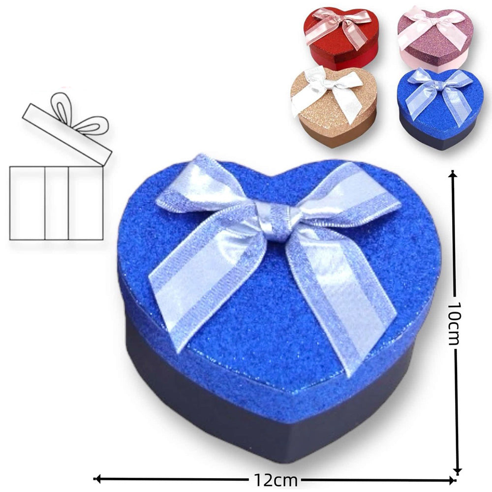 Κουτί Δώρου σε Σχήμα Καρδιά Glitter 12×10 εκ – 3 Χρώματα (1 Τμχ)