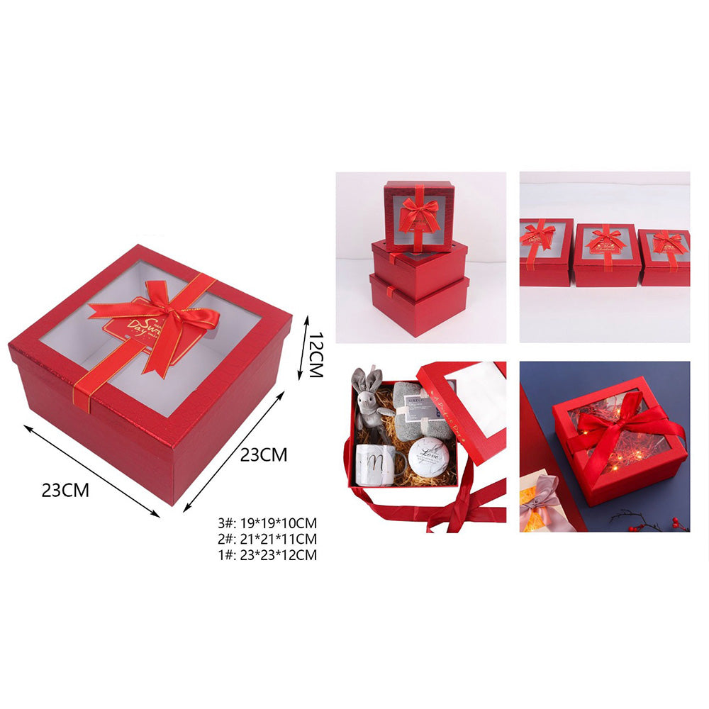 Κουτί Δώρου Κόκκινο με Κόκκινο Φιόγκο 