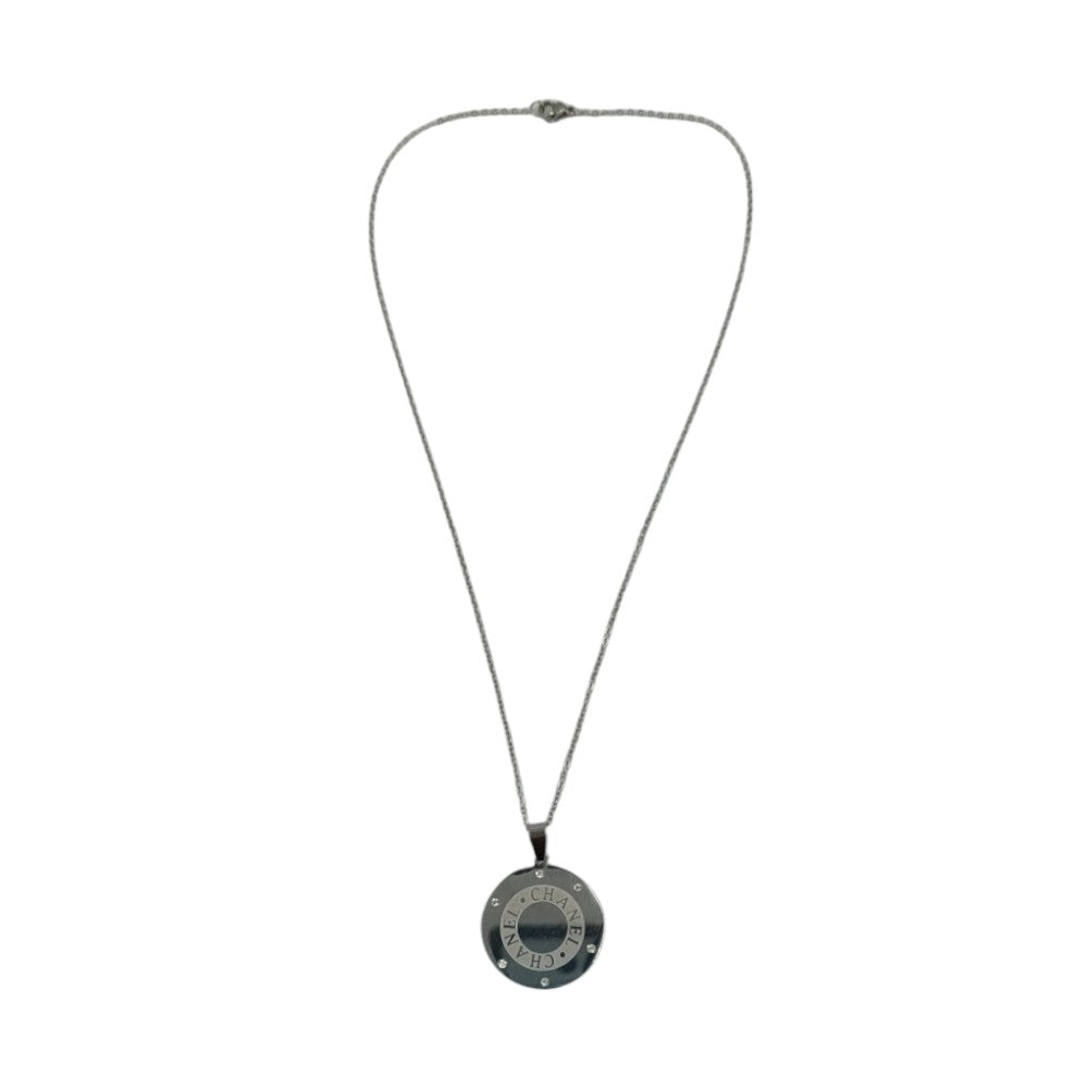 OEMΚρεμαστό Λαιμού Stainless Steel Κυκλός Με Λογότυπο Και Στρασάκιαpapell.gr