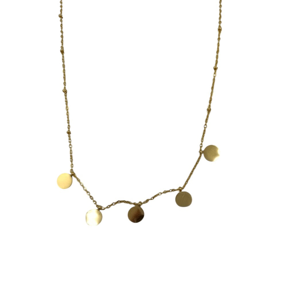 OEMΚρεμαστό Λαιμού Stainless Steel Χρυσό 5 Κύκλοιpapell.gr