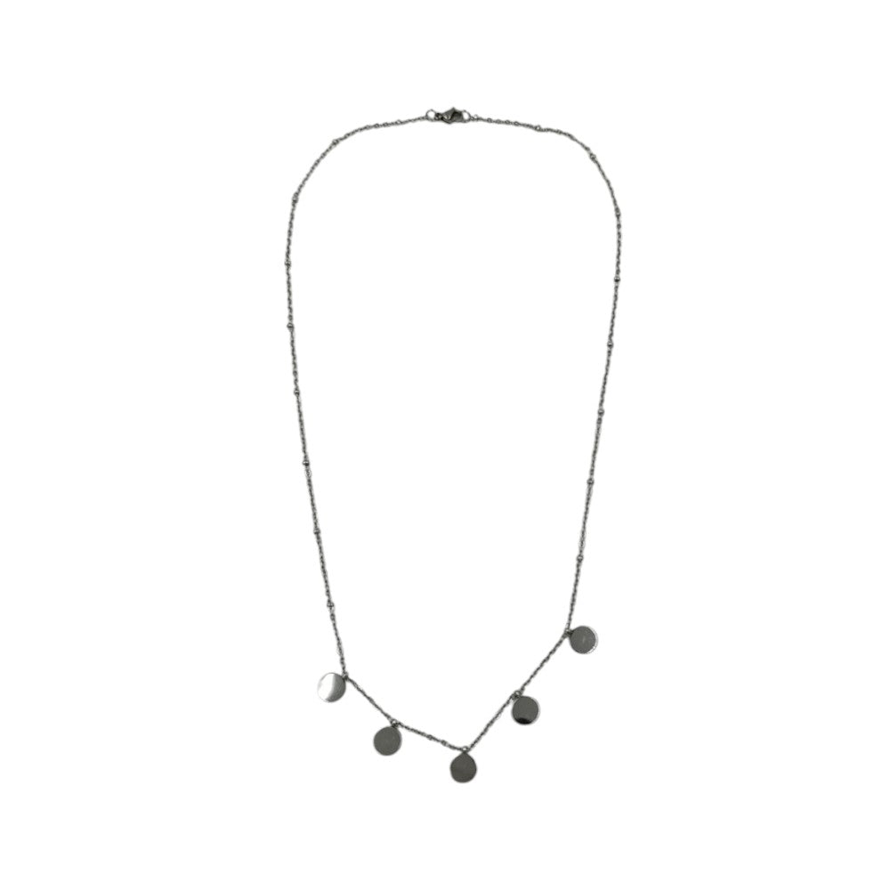 OEMΚρεμαστό Λαιμού Stainless Steel 5 Κυκλάκια Ασημίpapell.gr