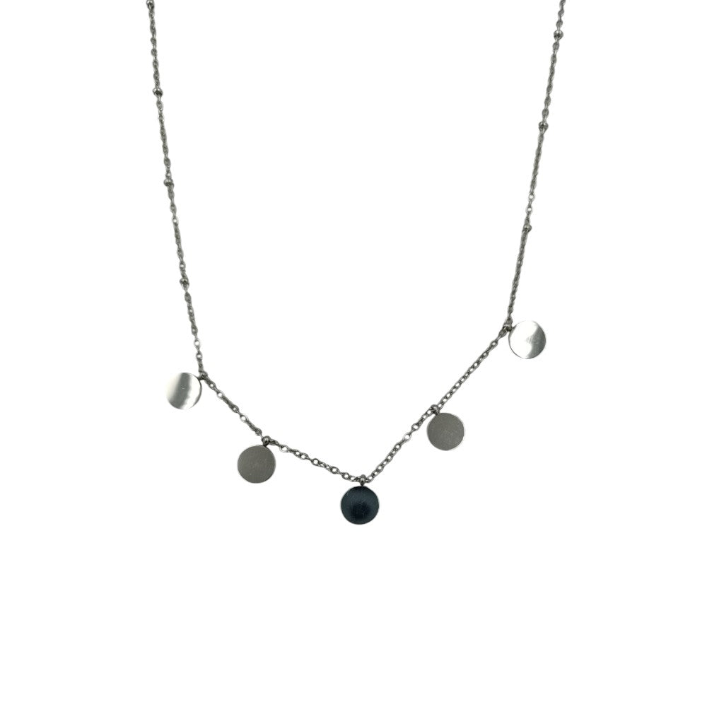 OEMΚρεμαστό Λαιμού Stainless Steel 5 Κυκλάκια Ασημίpapell.gr