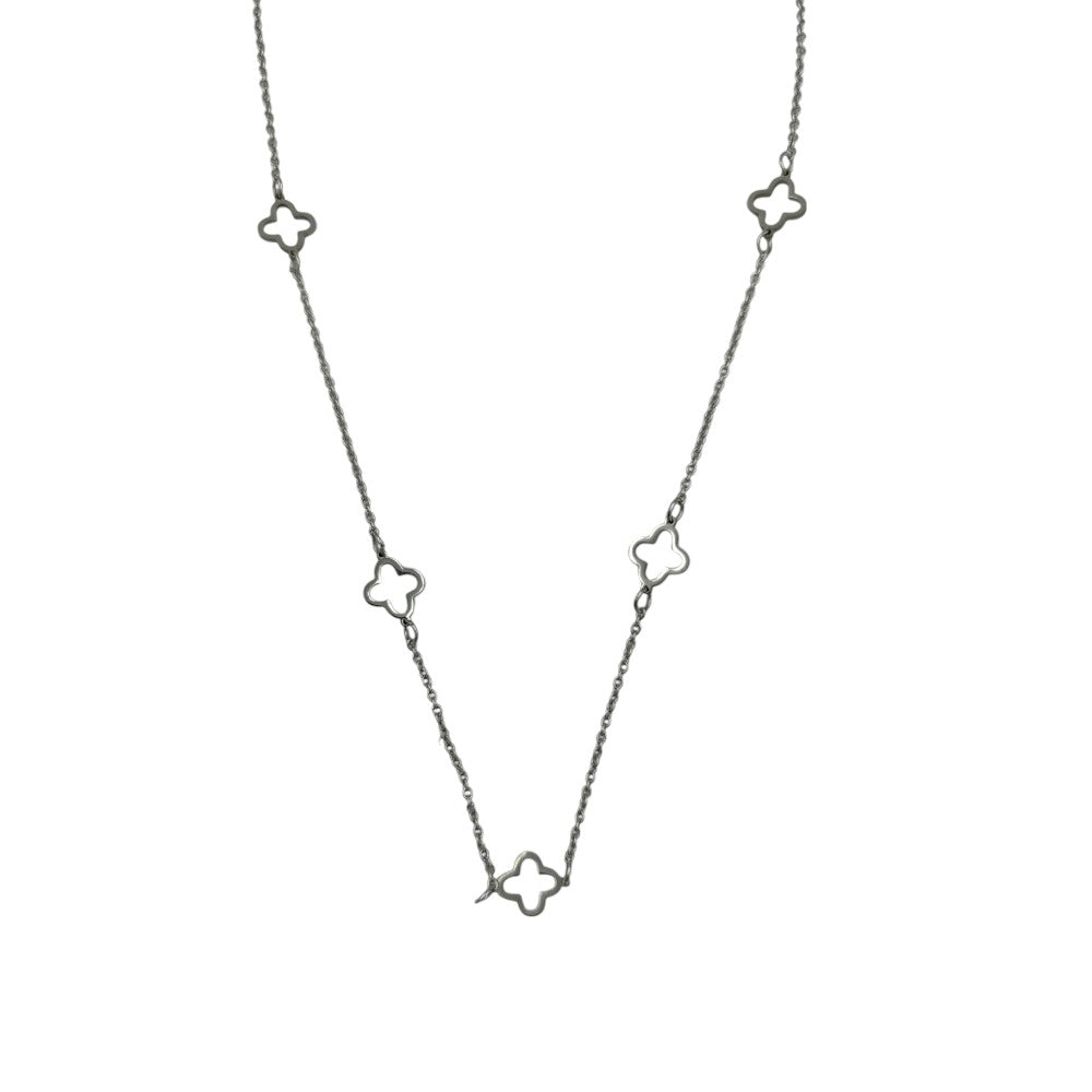 OEMΚρεμαστό Λαιμού Stainless Steel Τετράφυλλο Τριφύλλι Ασημίpapell.gr