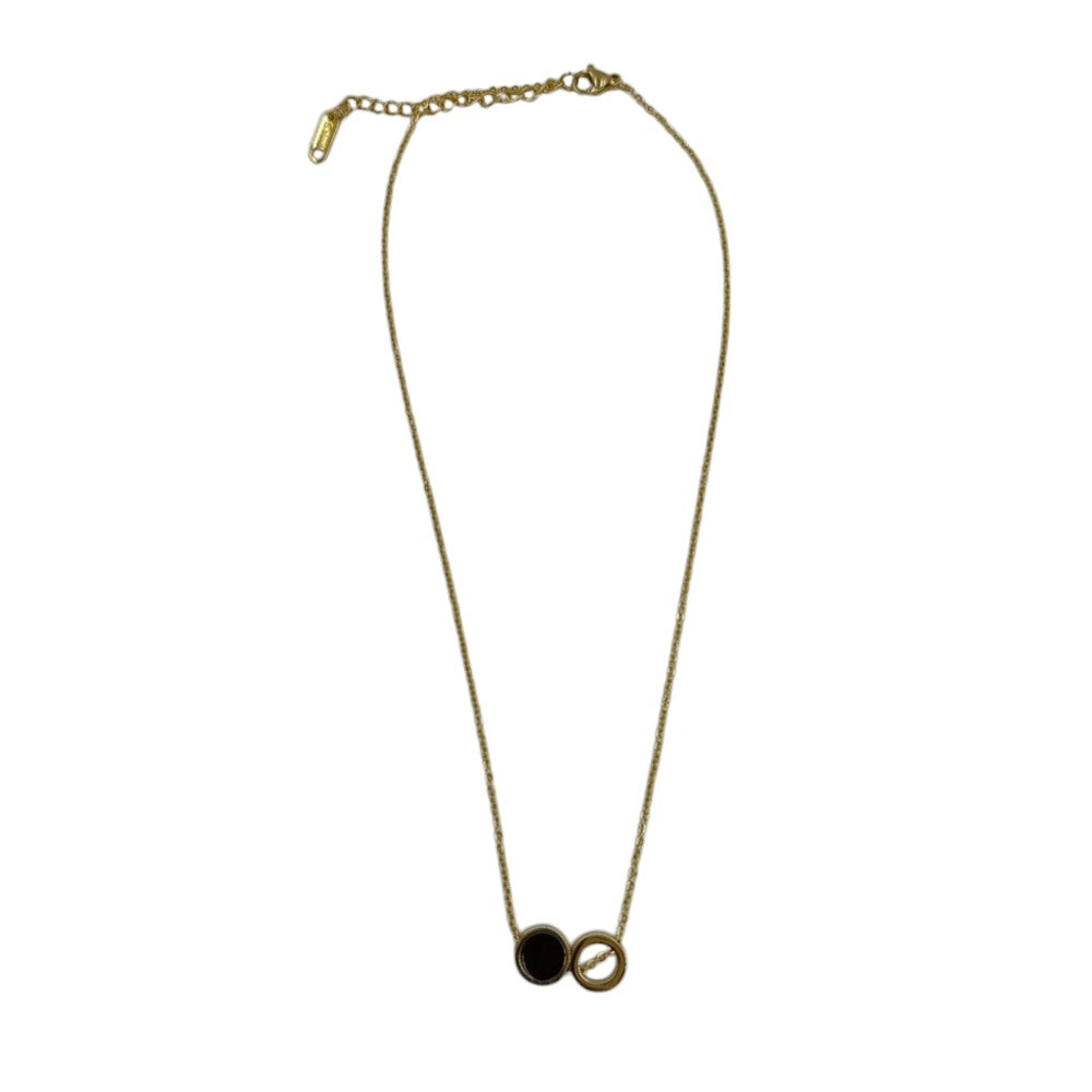 ΟΕΜΚρεμαστό Λαιμού Stainless Steel Χρυσό Μαύρος Κύκλος- Κενός Κύκλοςpapell.gr
