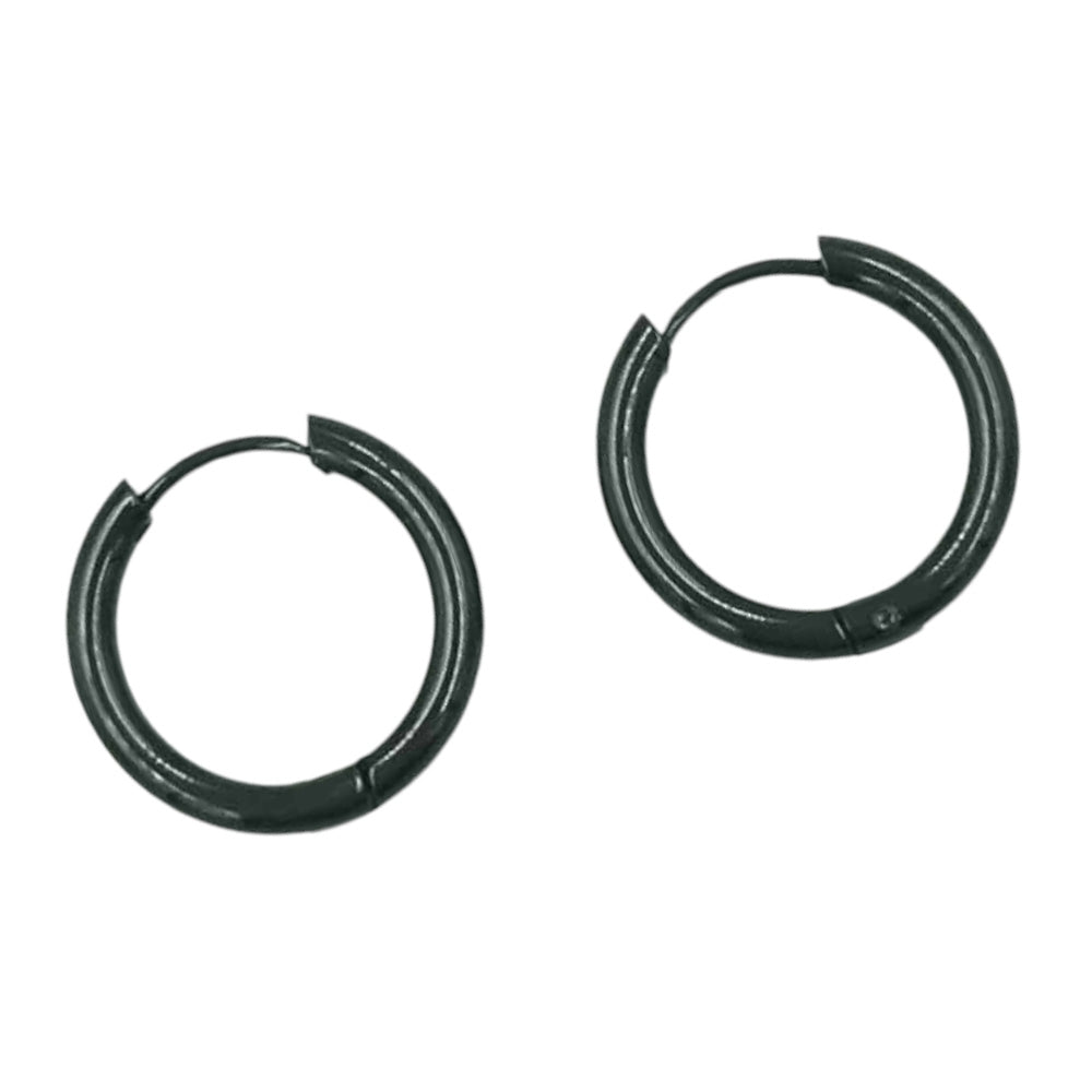 Κρικάκια Stainless Steel Μαύρα Φ1.5εκ