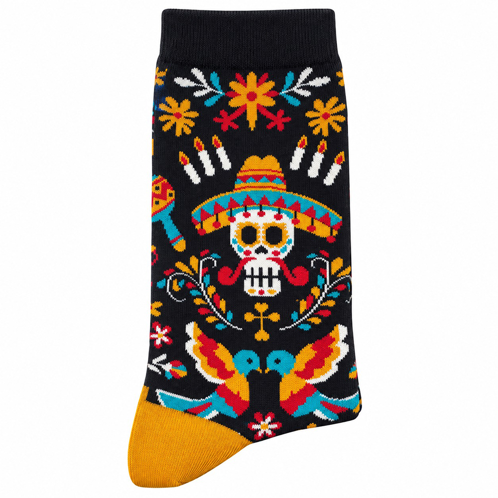 Ανδρικές Κάλτσες Mexico Skull Μαύρες Νο 41-46 – 1 Ζευγάρι