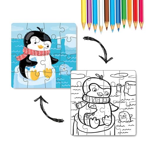 Coloring Puzzle Little Penguin – 2 Σε 1 Παζλ/Ζωγραφια Πιγκουινος