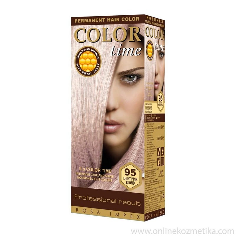 Color Time Μονιμη Βαφη Μαλλιων Gel Nο95- Light Pink Blond