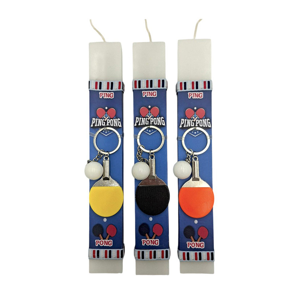 Λαμπάδα με Μπρελόκ Ping Pong Πλακέ 25 εκ