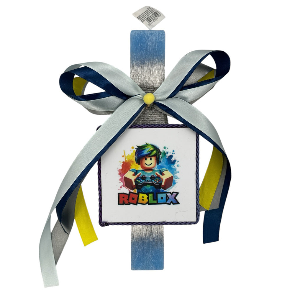 PapellΛαμπάδα Χειροποίητη Πλακέ Αρωματική Roblox Σε Καδράκι 26 Εκpapell.gr