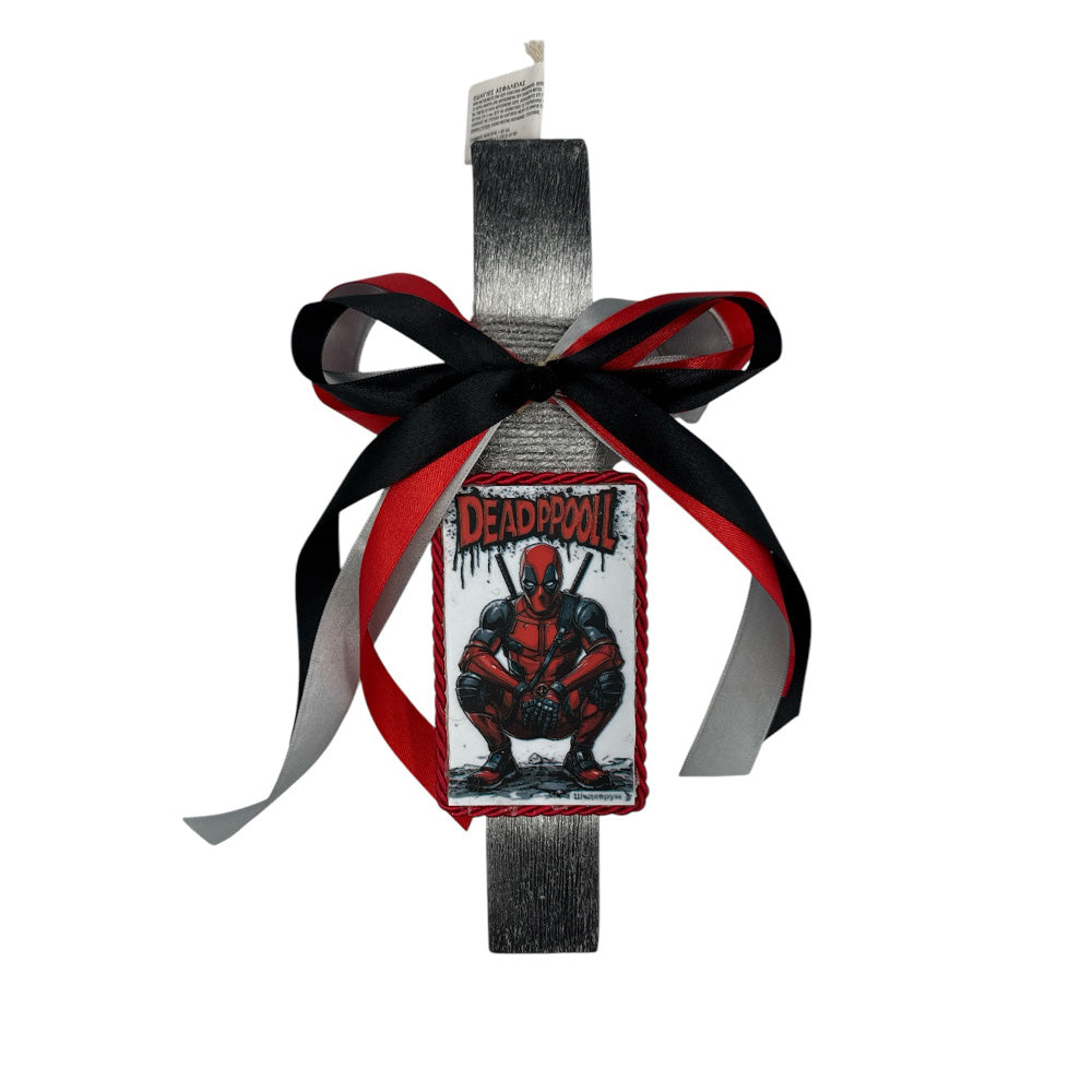 PapellΛαμπάδα Χειροποίητη Πλακέ Αρωματική Deadpool Σε Καδράκι 26 Εκpapell.gr