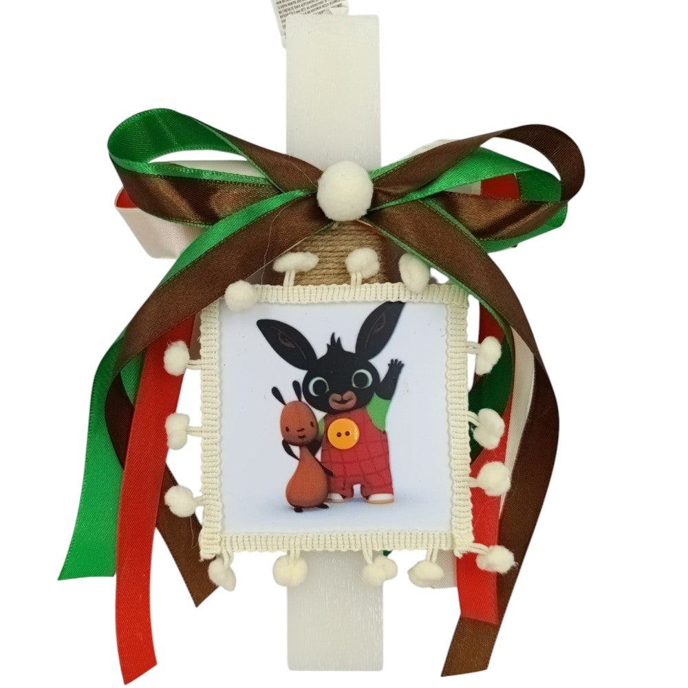 PapellΛαμπάδα Χειροποίητη Πλακέ Αρωματική Bing Το Κουνελάκι Καδράκι Με Πομ Πομpapell.gr