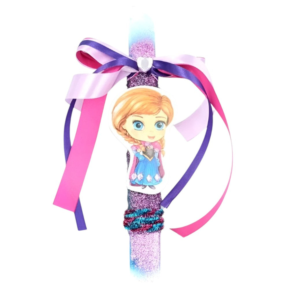 Λαμπάδα Χειροποίητη Πλακέ Αρωματική Frozen Anna