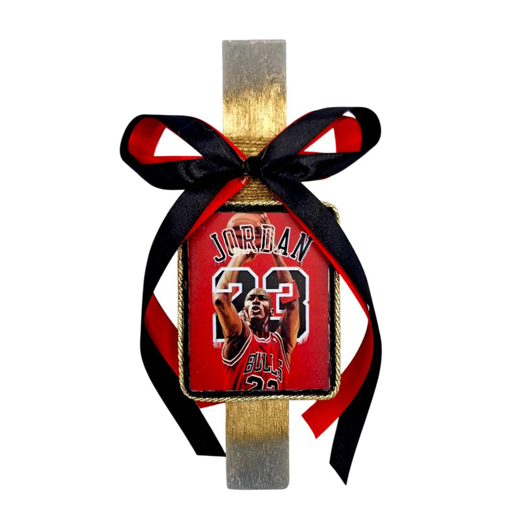 Λαμπάδα Χειροποίητη Πλακέ Αρωματική Jordan 23 Bulls σε Καδράκι - 25 εκ