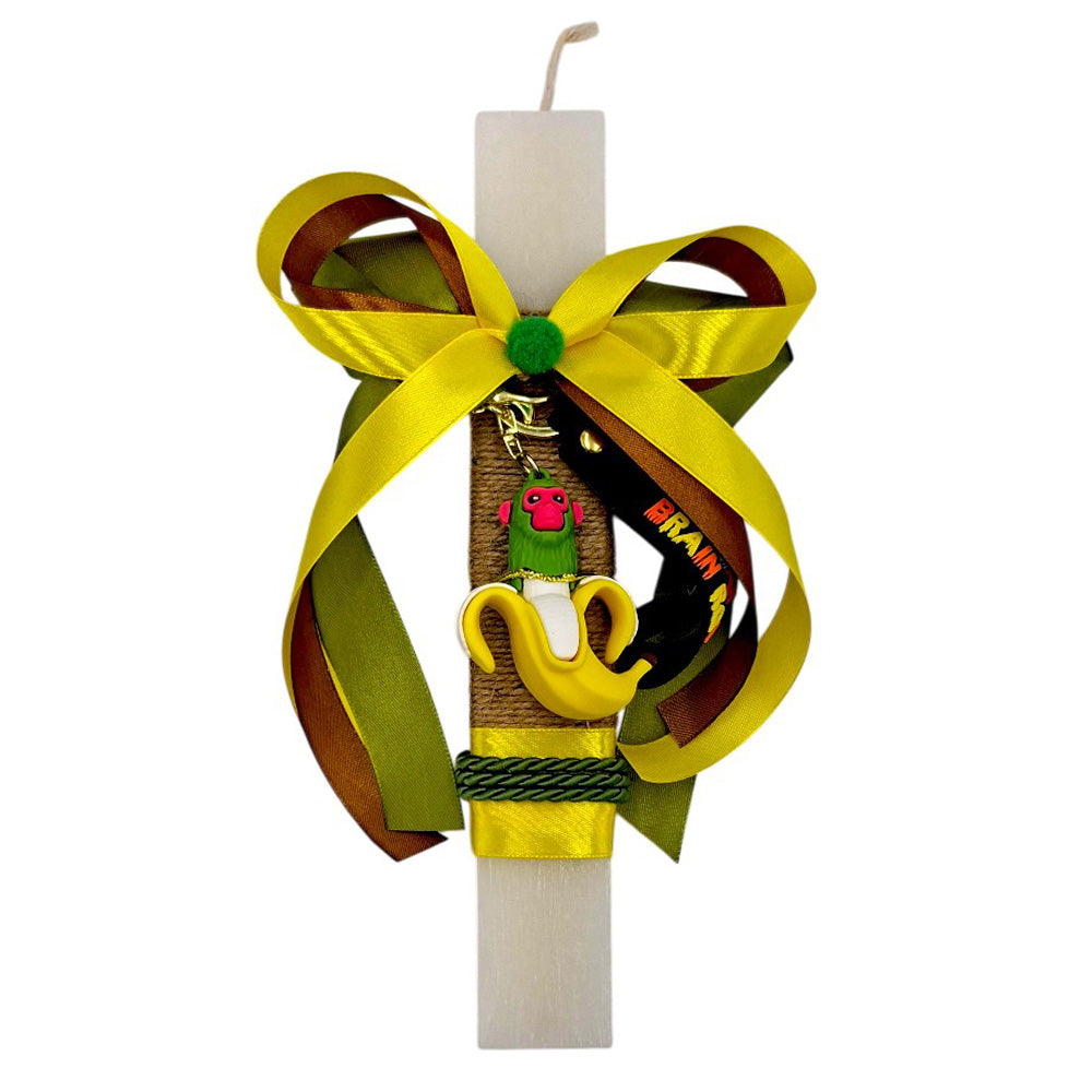 Λαμπάδα Χειροποίητη Πλακέ Αρωματική Chimpanzini Bananini Brainrot Μπρελόκ - 25 εκ