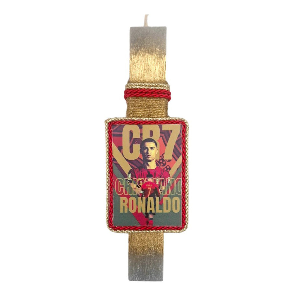 Λαμπάδα Χειροποίητη Πλακέ Αρωματική Christiano Ronaldo CR 7 σε Καδράκι - 25 εκ