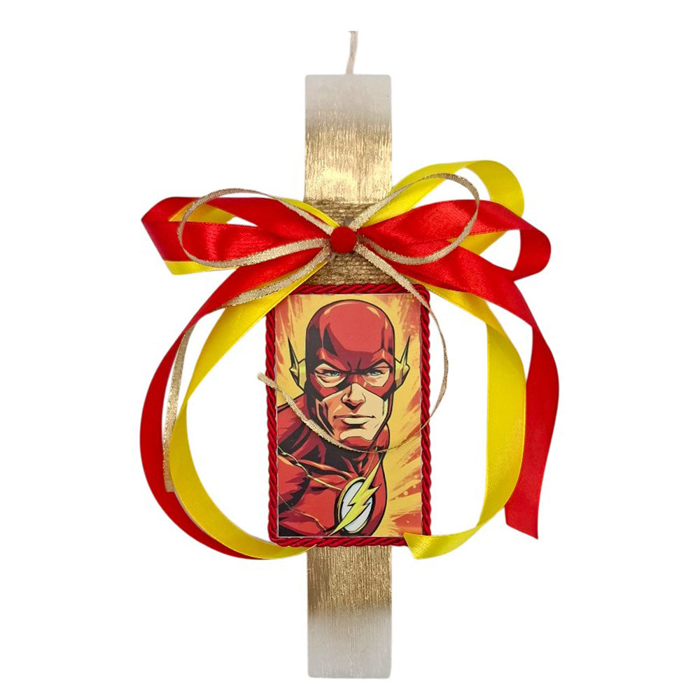 Λαμπάδα Χειροποίητη Πλακέ Αρωματική Flash DC Hero σε Καδράκι - 25 εκ