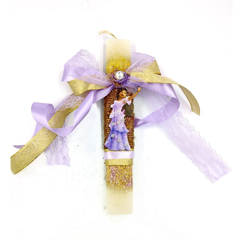 Χειροποιητη Λαμπαδα Πλακε Αρωματικη Ξυλινη Φιγουρα Isabela Encanto