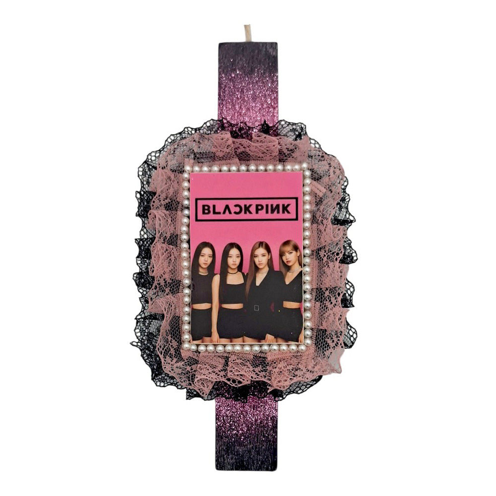 Λαμπάδα Χειροποίητη Πλακέ Αρωματική  K-pop BlackPink σε Καδράκι - 25 εκ