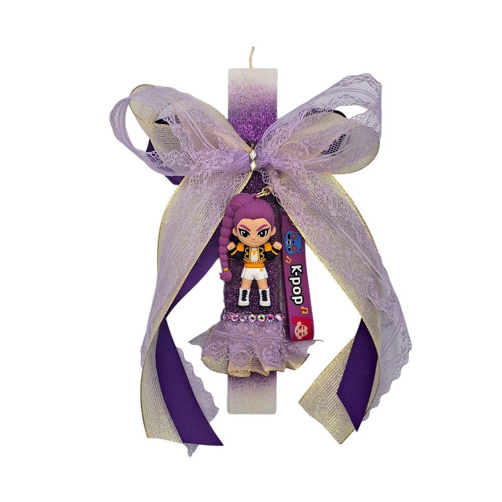 Λαμπάδα Χειροποίητη Πλακέ Αρωματική Μπρελόκ K-pop Demon Hunters Rumi