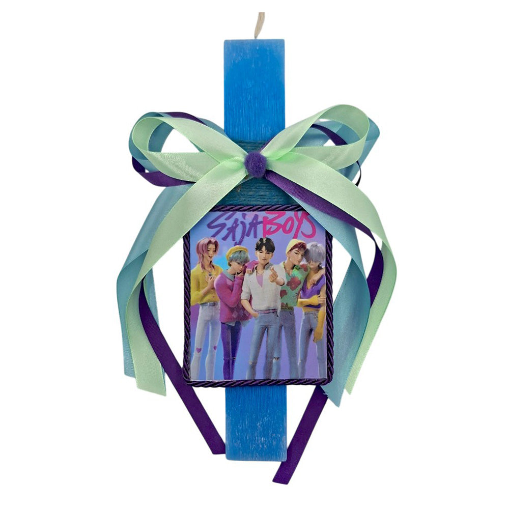 Λαμπάδα Χειροποίητη Πλακέ Αρωματική K-pop Demon Hunters Saja Boys σε Καδράκι - 25 εκ