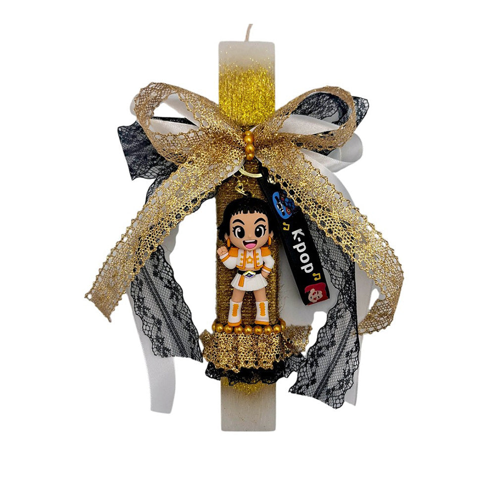 Λαμπάδα Χειροποίητη Πλακέ Αρωματική με Μπρελόκ K-pop Demon Hunters Zoe