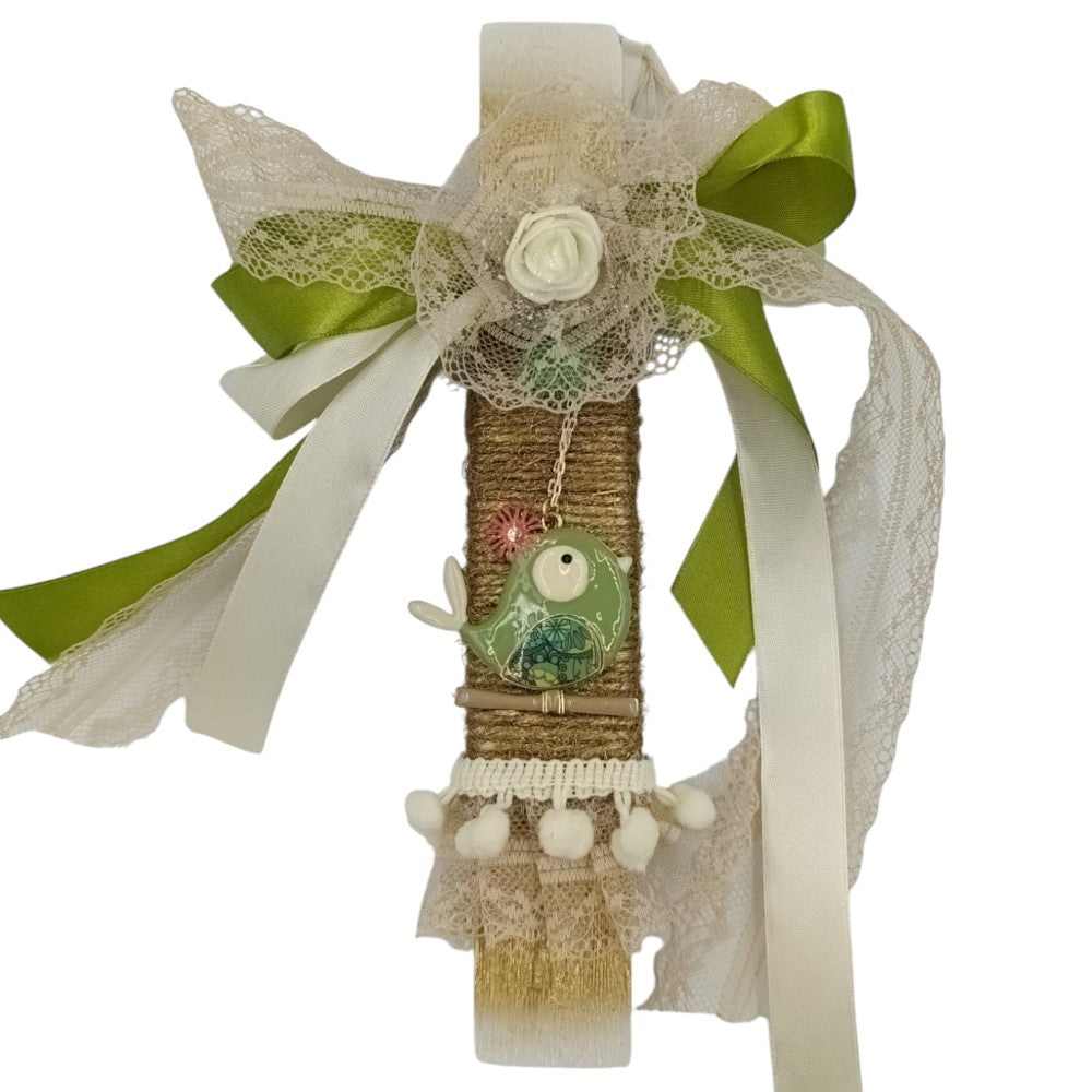 PapellΛαμπάδα Χειροποίητη Πλακέ Αρωματική Μεταλλικό Πουλάκι Κρεμαστόpapell.gr