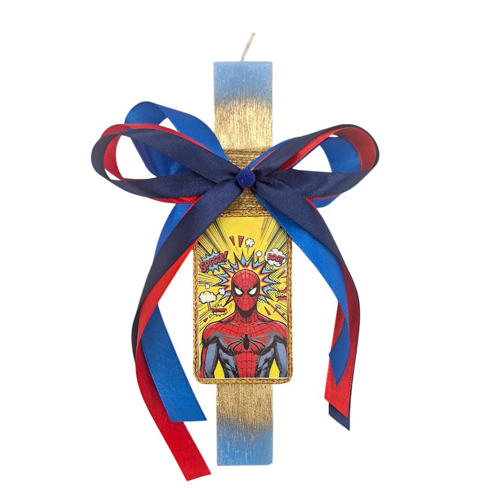 Λαμπάδα Χειροποίητη Πλακέ Αρωματική Spiderman σε Καδράκι - 25 εκ
