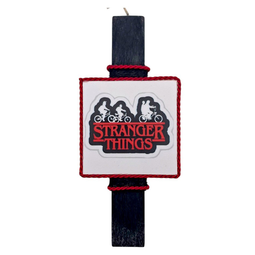 Λαμπάδα Χειροποίητη Πλακέ Αρωματική Stranger Things σε Καδράκι - 25 εκ